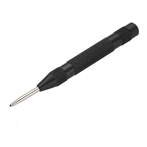 Automatic Spring Loaded Center Punch Tool - Precision Marking for Drill Bits & Holesaws (Black) | Perfect for Woodworking, Metalworking & DIY Projects