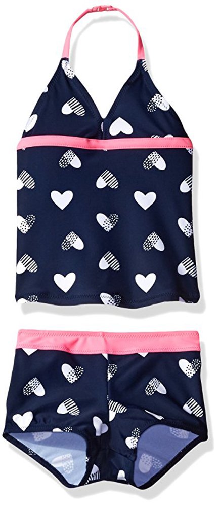 Osh Kosh Girls' 2-Piece Tankini Swimsuit with Boy Shorts - Cute Swimwear for Toddler & Little Girls - Perfect for Pool, Beach & Summer Water Play