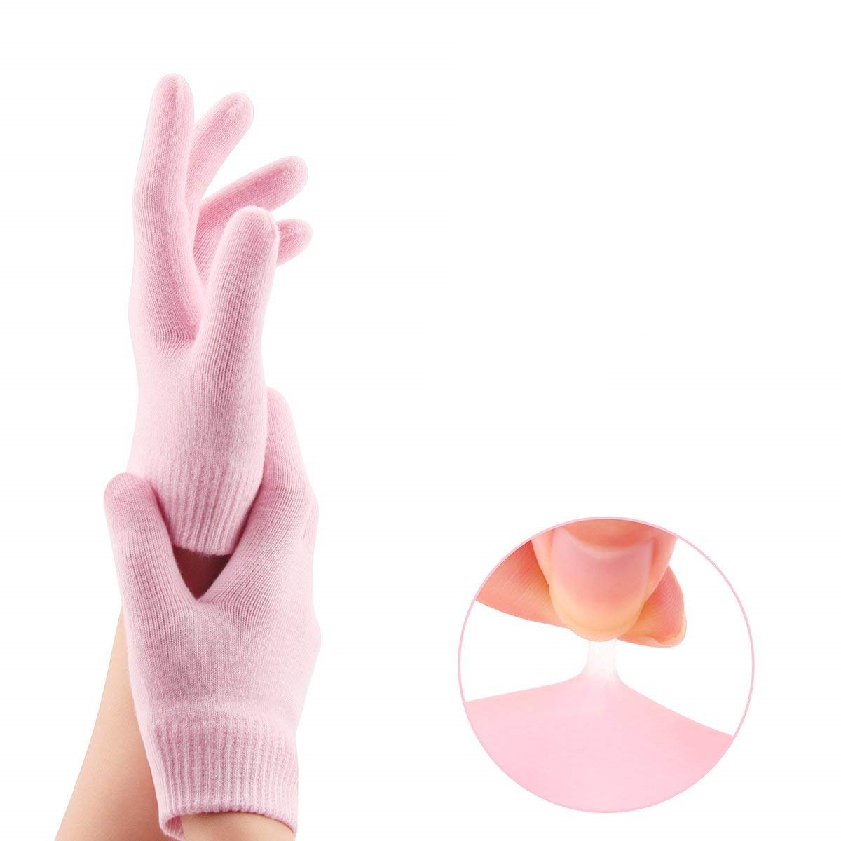Thermoplastic Gel Moisturizing Spa Gloves for Dry Cracked Hands - Soft Cotton with Essential Oils & Vitamin E - Hydrating Treatment for Rough Skin - Perfect Gift for Women & Men - Use at Night or During Spa Days