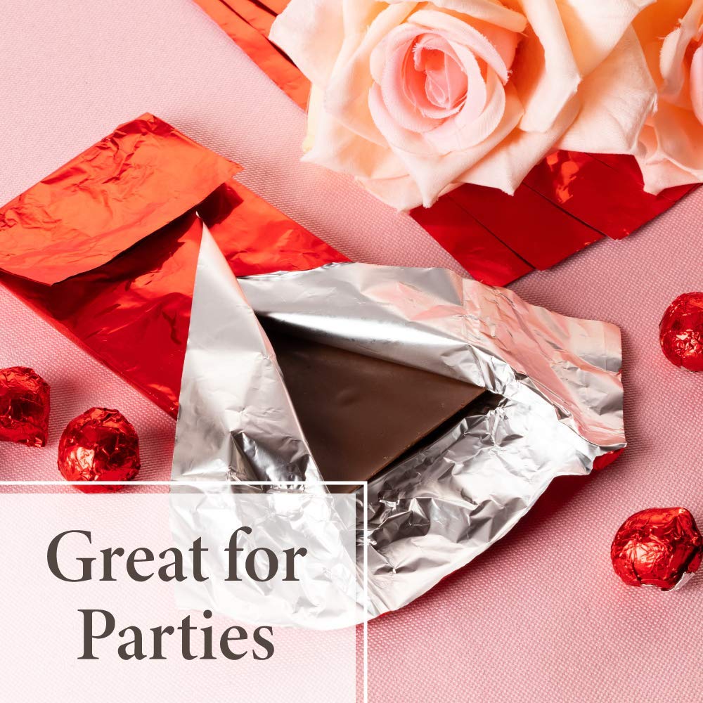 Premium HOME REPUBLIC RED Chocolate Candy Wrappers - Food-Grade Aluminum Foil for Homemade Caramel, Candy Bars & DIY Treats Packaging | Perfect for Holiday Gifts, Party Favors & Baking Supplies