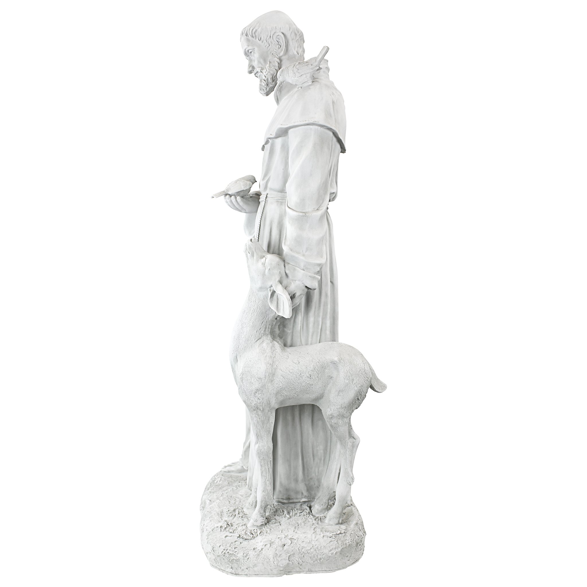 Design Toscano St. Francis of Assisi Garden Statue - 37 Inch Tall Patron Saint of Animals Outdoor Religious Decor, Cast Stone Resin with Antique Finish - Perfect for Garden, Patio, Church or Yard Decoration