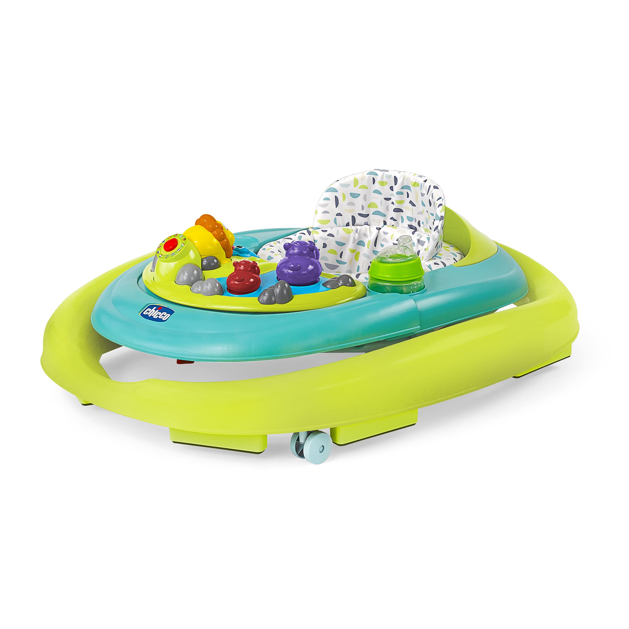 Chicco Walky Talky Baby Walker for Toddlers - Lightweight & Safe Learning Walker with Interactive Toys, Grey/Green | Perfect for First Steps & Indoor Playtime