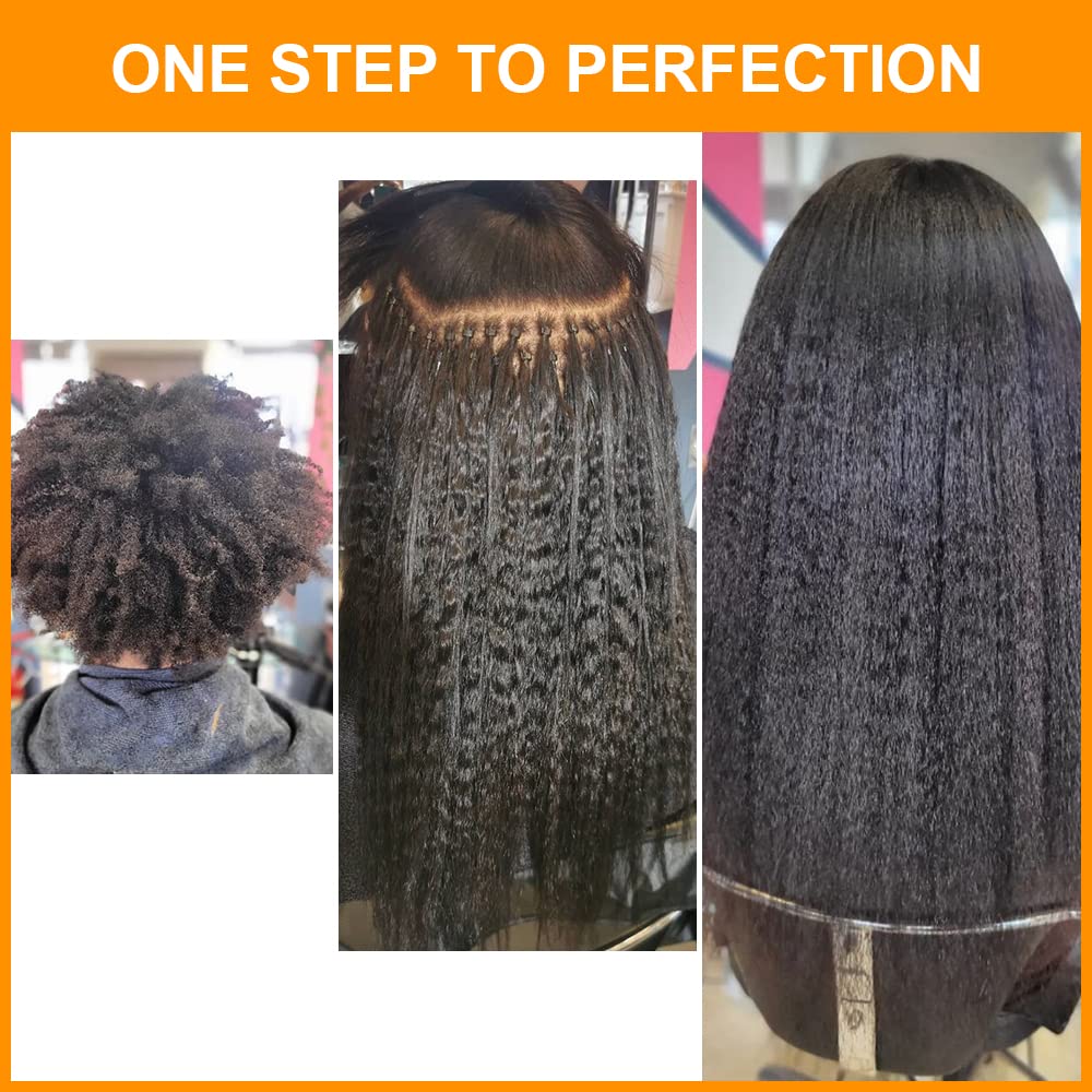 Niawigs Micro Loop Human Hair Extensions 24 Inches 100G - 100 Strands Kinky Straight Microlink Hair for Black Women | Natural Black Human Hair for Daily Styling & Protective Hairstyles