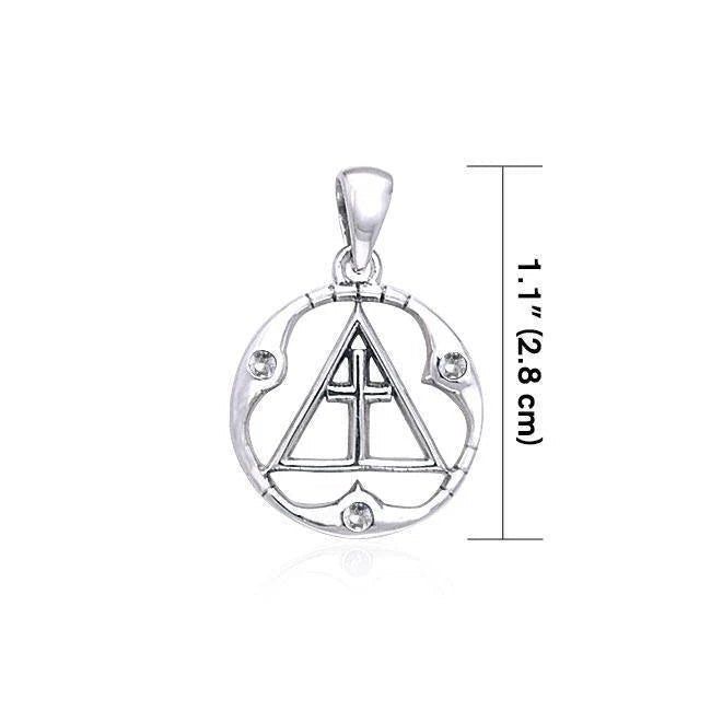 Spiritual AA Symbol Silver Pendant Necklace - 925 Sterling Silver Recovery Jewelry for Women & Men - Perfect for 12-Step Meetings, Sobriety Gifts & Everyday Wear