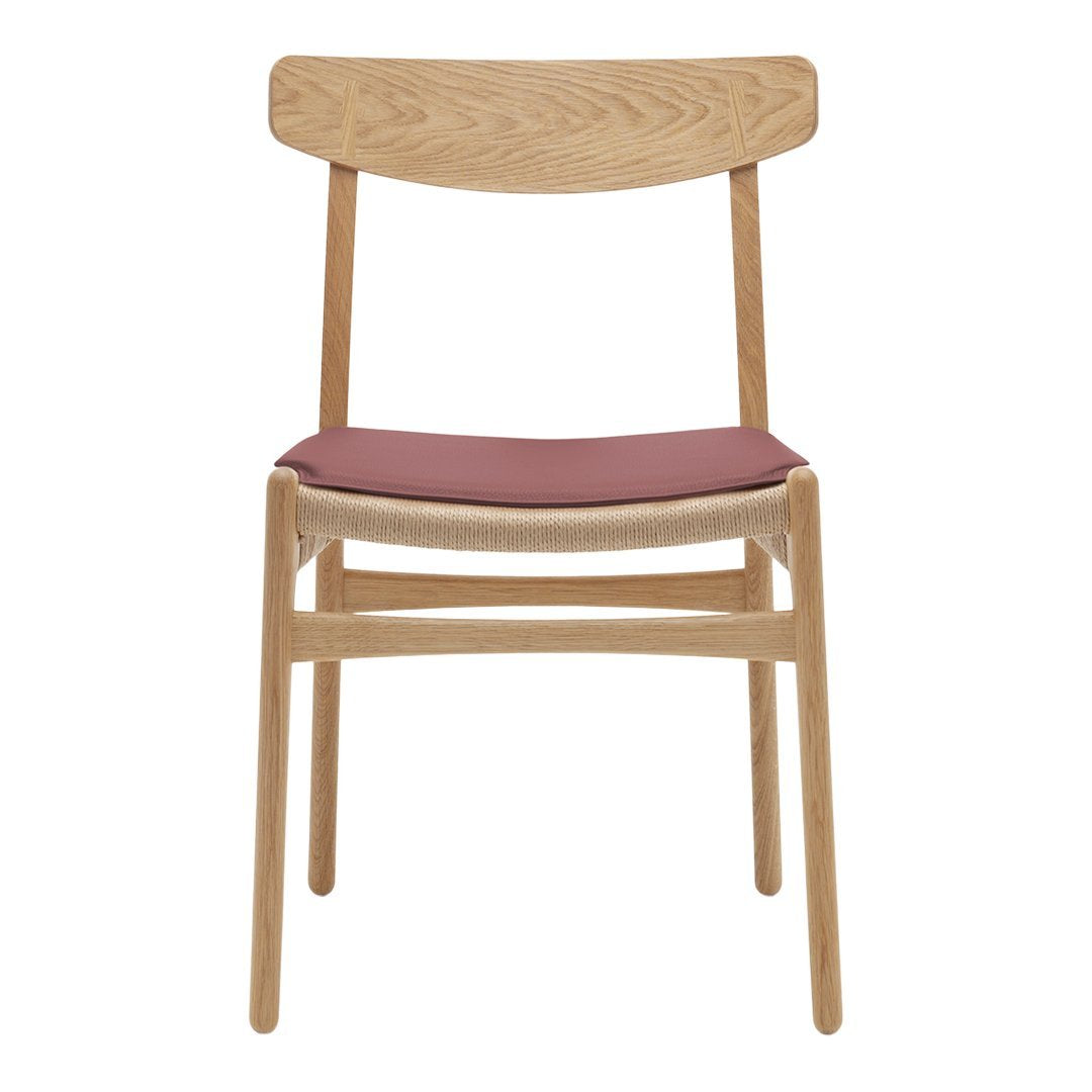 CH23 Chair with Premium Leather Seat Cushion - Ergonomic Design for Home Office, Living Room & Dining Room - Comfortable Modern Furniture for Work & Relaxation