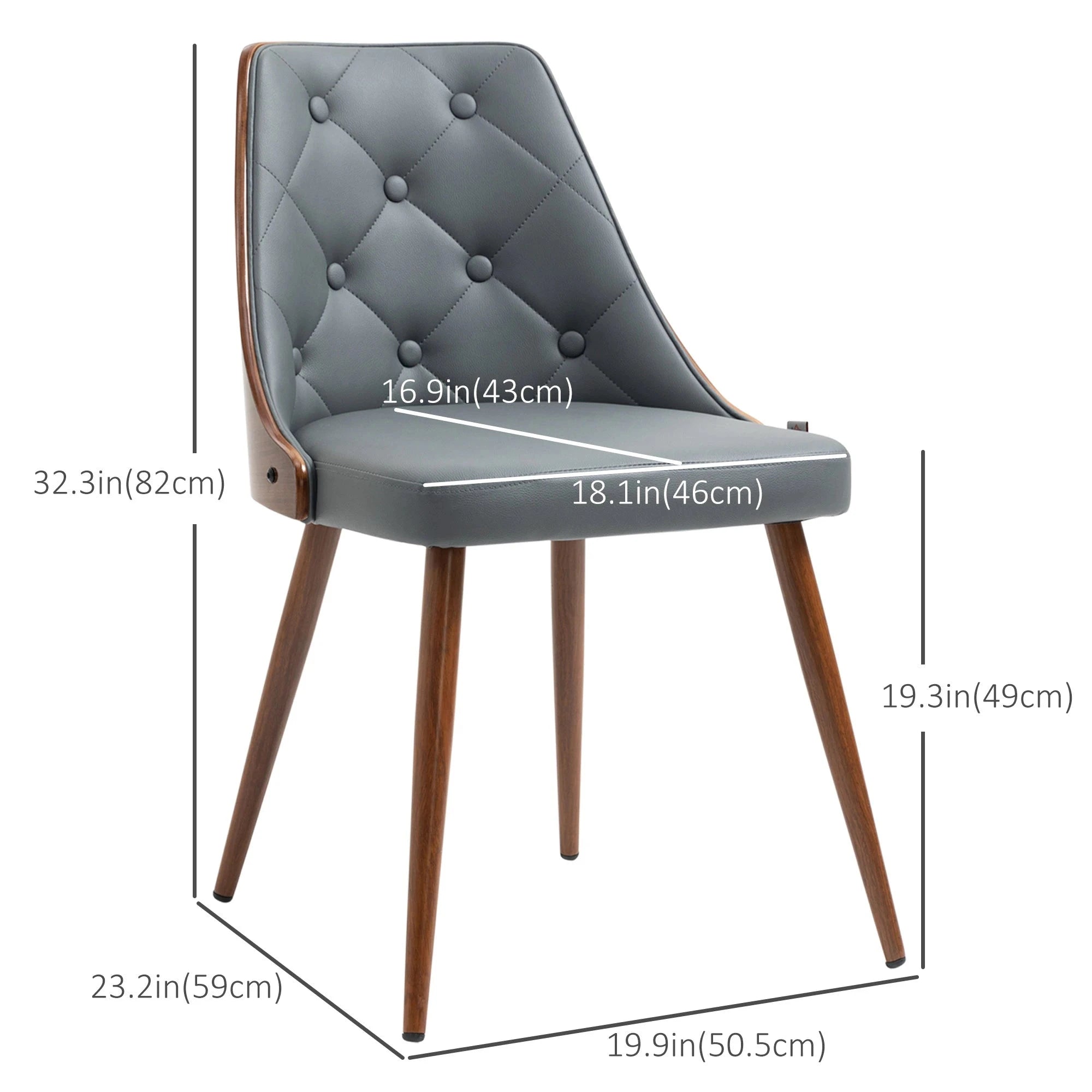 Premium Tufted Faux Leather Dining Chairs Set of 2 - Modern Kitchen & Dining Room Furniture - Available in Black & Brown for Home, Restaurant & Office Decor
