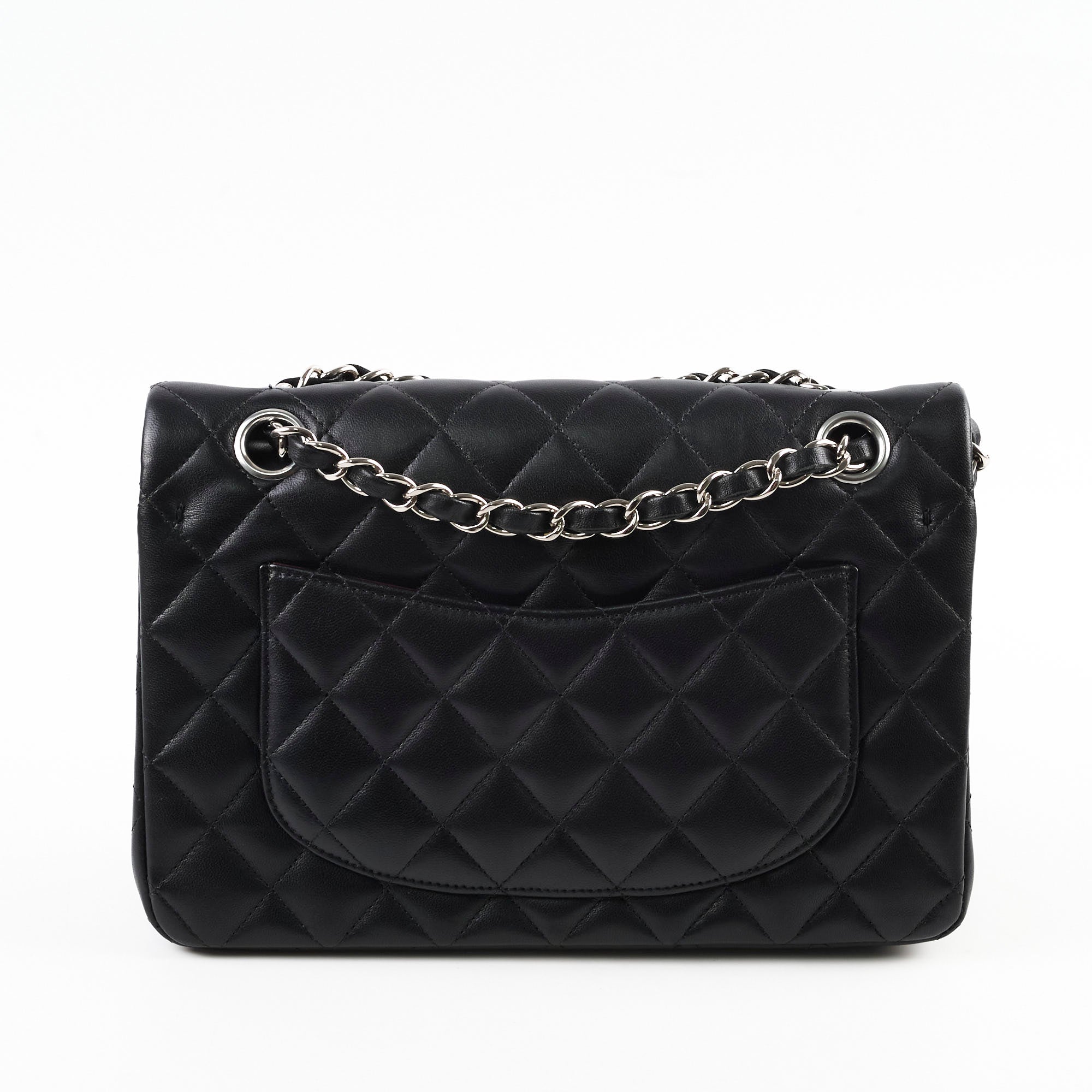 Chanel Small Double Classic Flap Bag Black Lambskin Leather 2021 Collection - Luxury Handbag for Women, Perfect for Evening Events & Special Occasions
