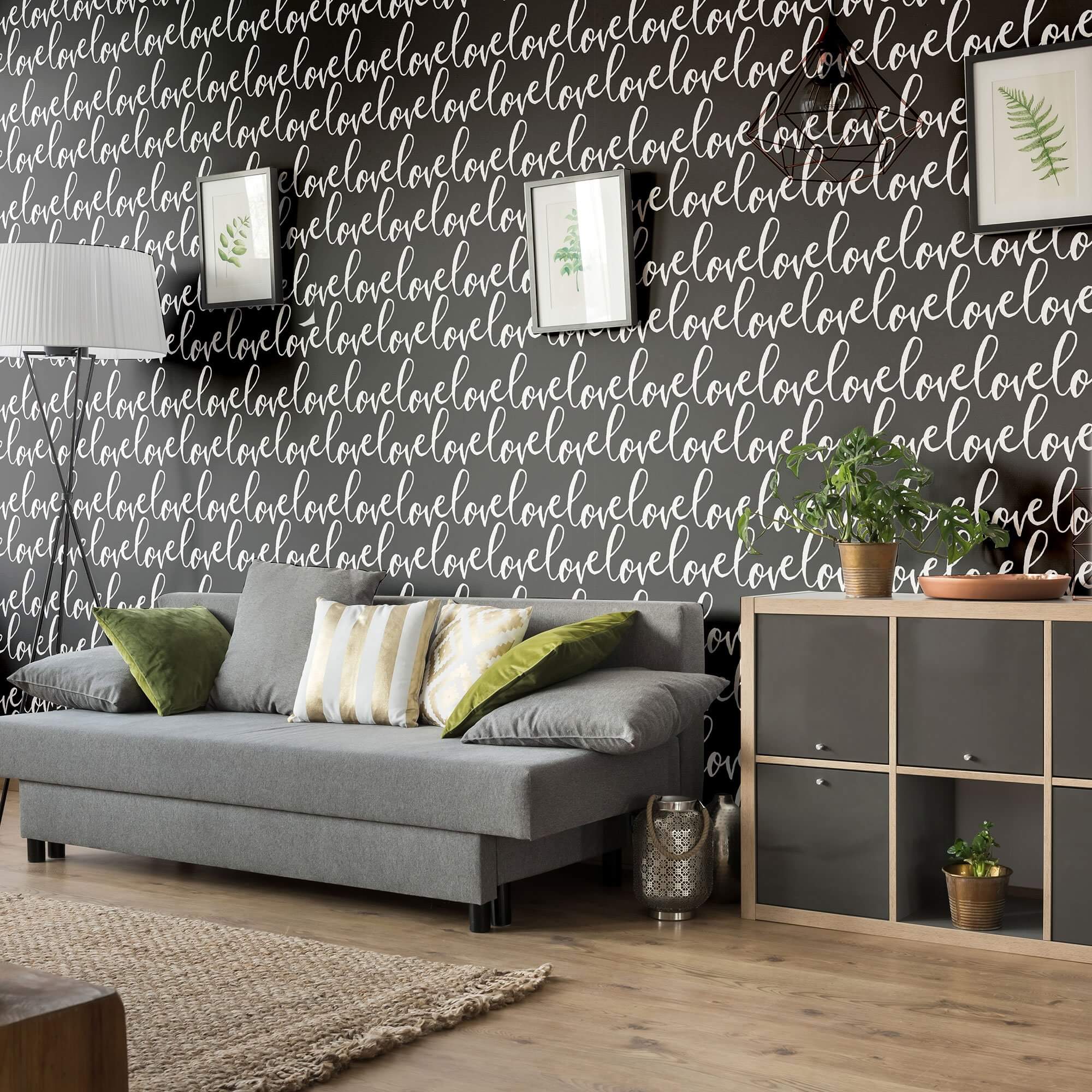 White and Black Handwriting Teens Peel and Stick Removable Wallpaper - Self-Adhesive Decorative Wall Covering for Bedroom, Dorm, Nursery & Home Office Decor