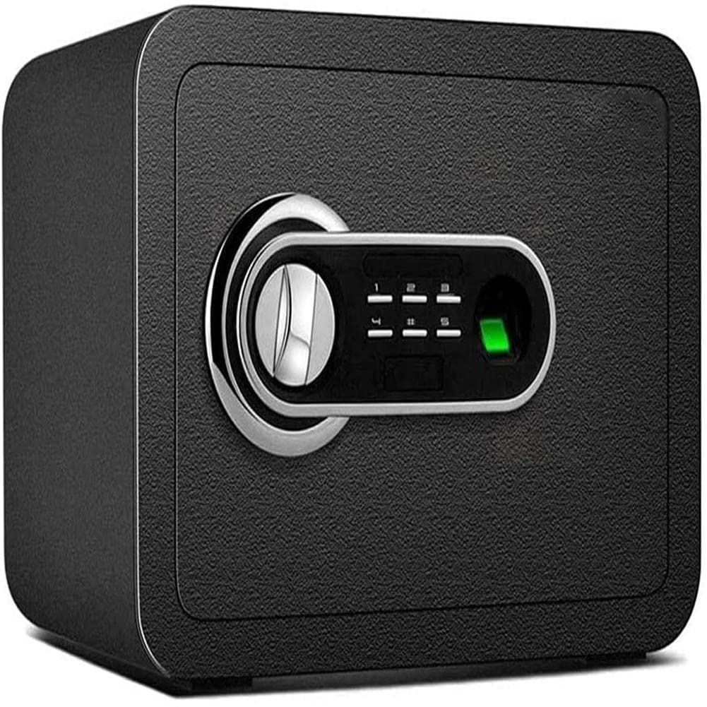 Steel Home Security Safe Box with Digital Keypad - Heavy Duty Steel Alloy Safe for Money, Jewelry, Guns & Cash | Fireproof & Waterproof | Perfect for Home, Office, Hotel & Business Use | Black