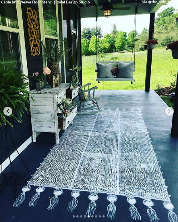 Chunky Cable Knit Wall Stencil - DIY Home Decor for Cozy Living Room, Bedroom, and Nursery - Perfect for Farmhouse, Rustic, and Boho Style Walls