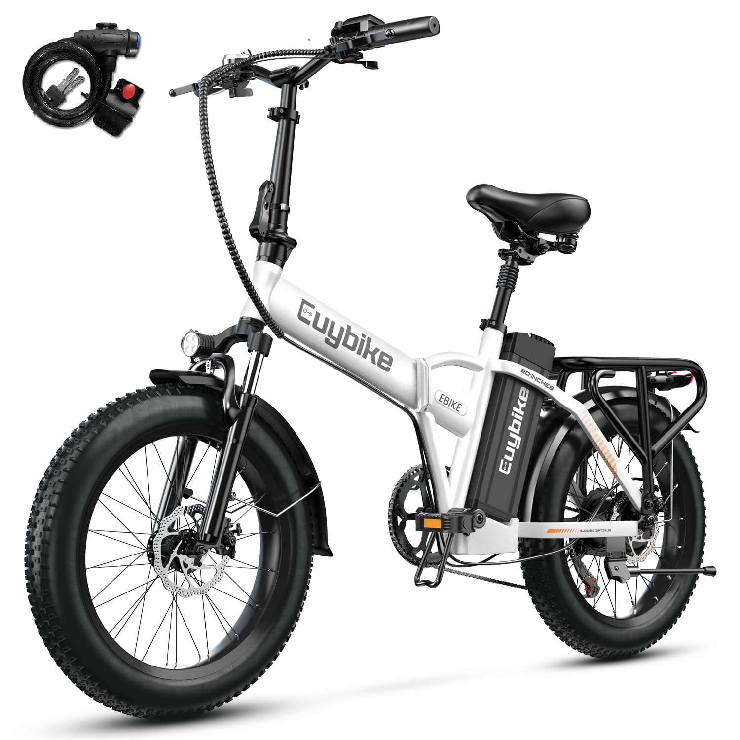 1000W Folding Electric Bike for Adults - 48V 20AH Removable Battery, 30+MPH Speed, 80 Miles Range, 20