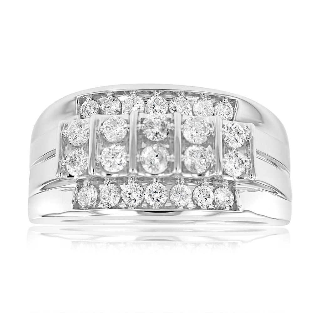 1 Carat Diamond Men's Ring in 10K White Gold - Perfect for Weddings, Anniversaries & Special Occasions