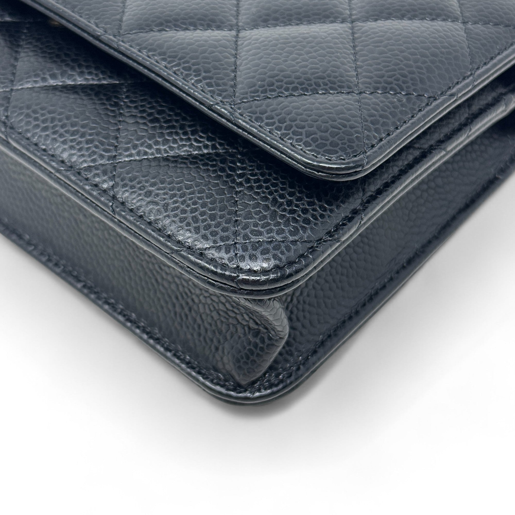 Chanel Black Quilted Caviar Leather Wallet On Chain Crossbody Bag - Perfect for Evening Out & Daily Use