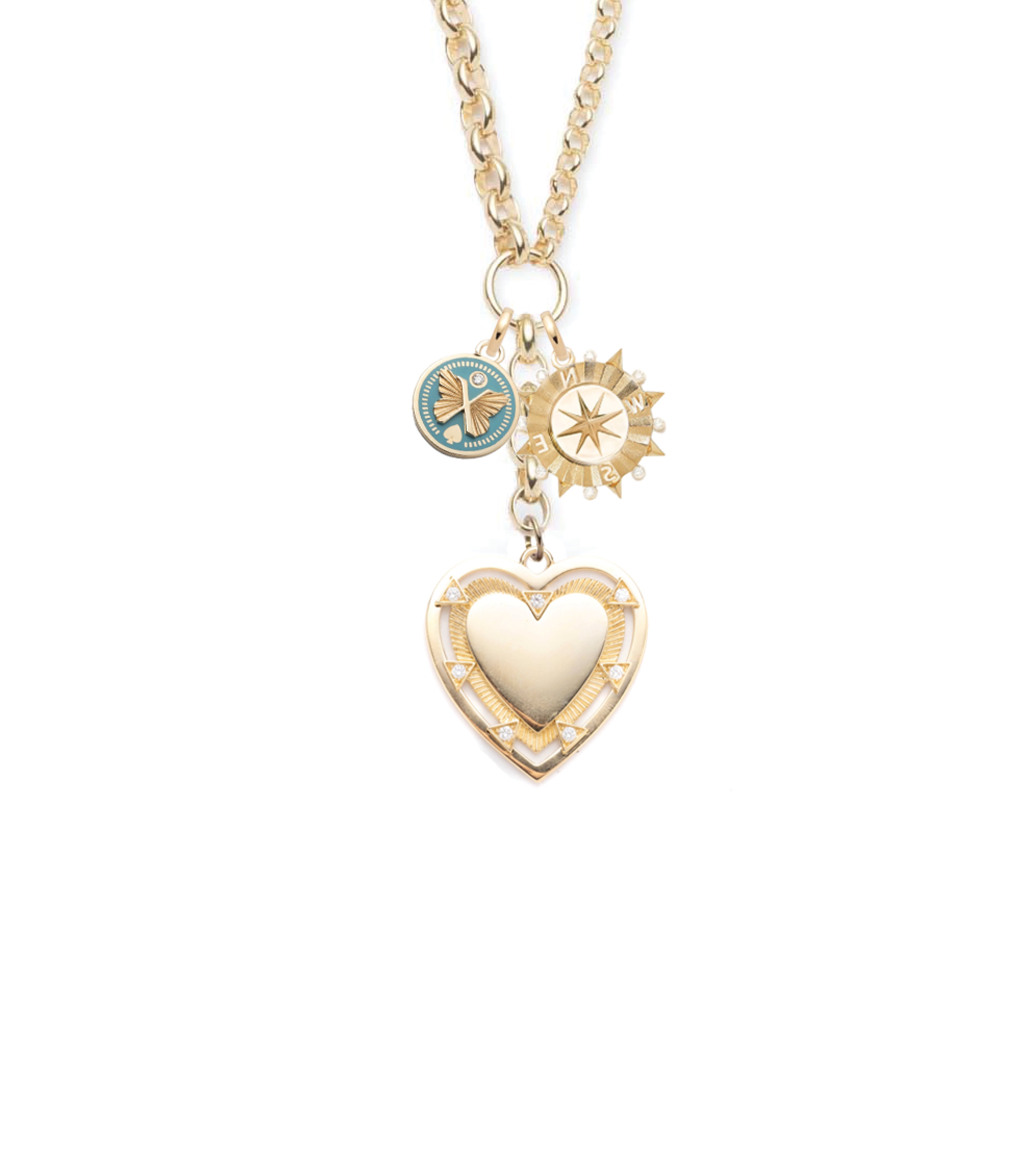 Love, Internal Compass & Reverie - Heavy Mixed Belcher Chain Necklace for Women | Vintage Style Layered Choker | Perfect for Boho Fashion, Layering & Special Occasions