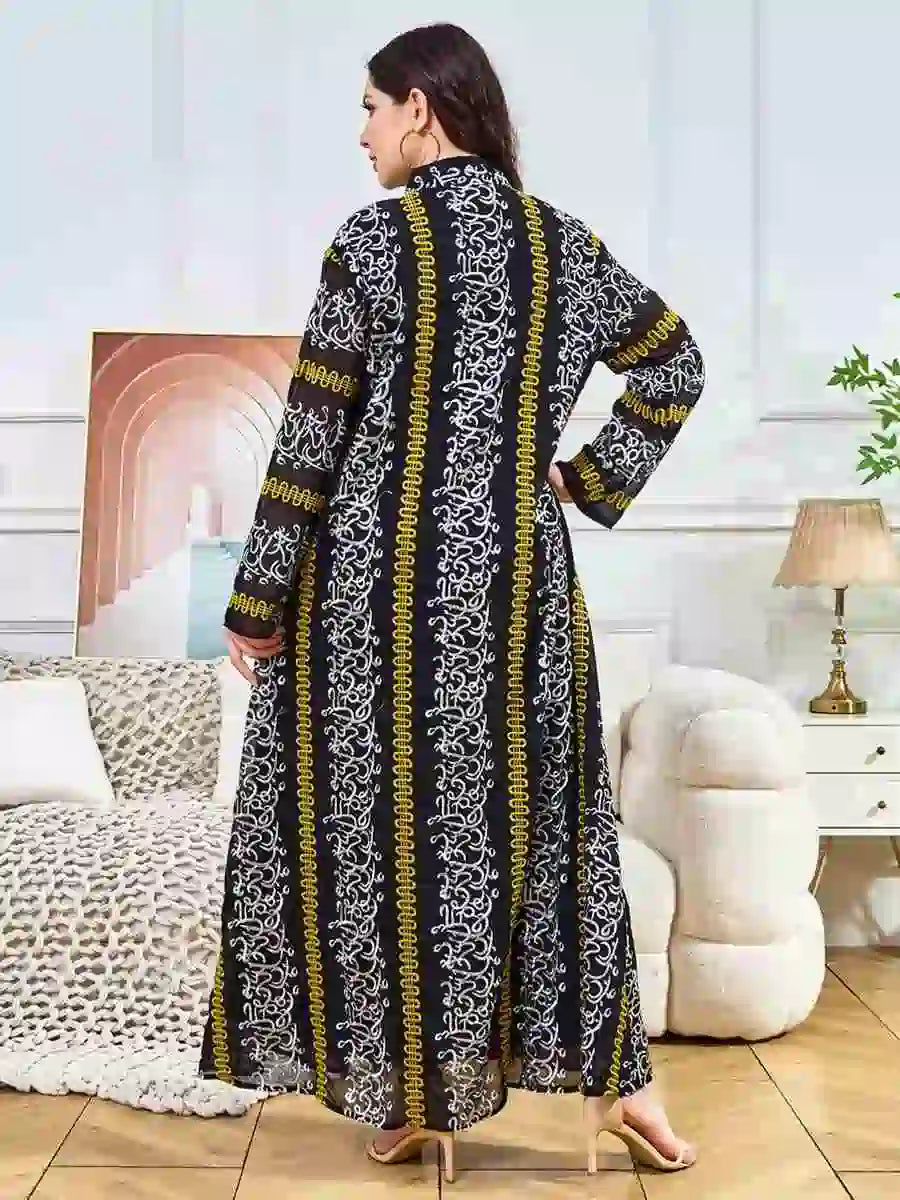 Elegant Embroidery Tassel Eid Caftan Kaftan Dress for Women - Boho Moroccan Style Maxi Dress #25311 | Perfect for Eid Celebrations, Weddings & Special Occasions