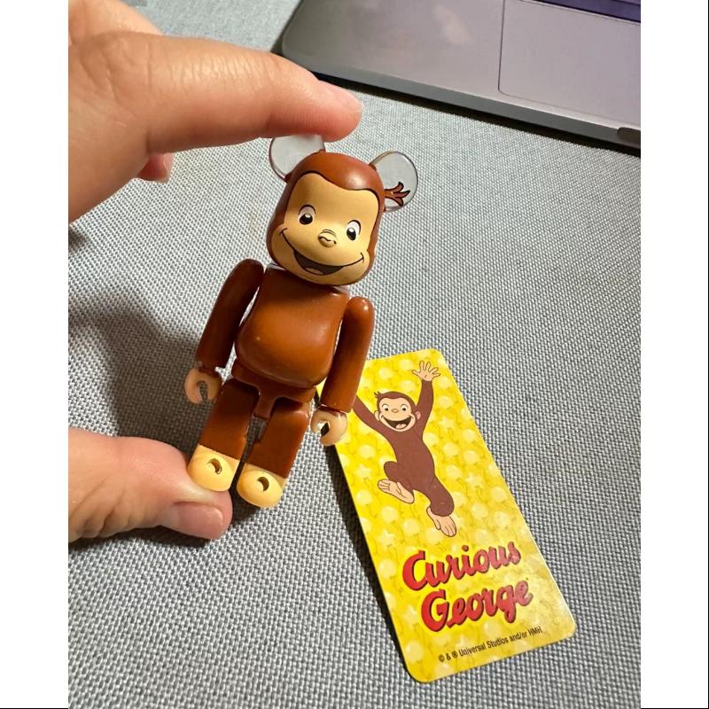 Bearbrick Series 37 ANIMAL Curious George 100% Collectible Figure - Limited Edition Vinyl Art Toy for Display & Gifts - Perfect for Anime Fans, Home Decor, and Office Collections