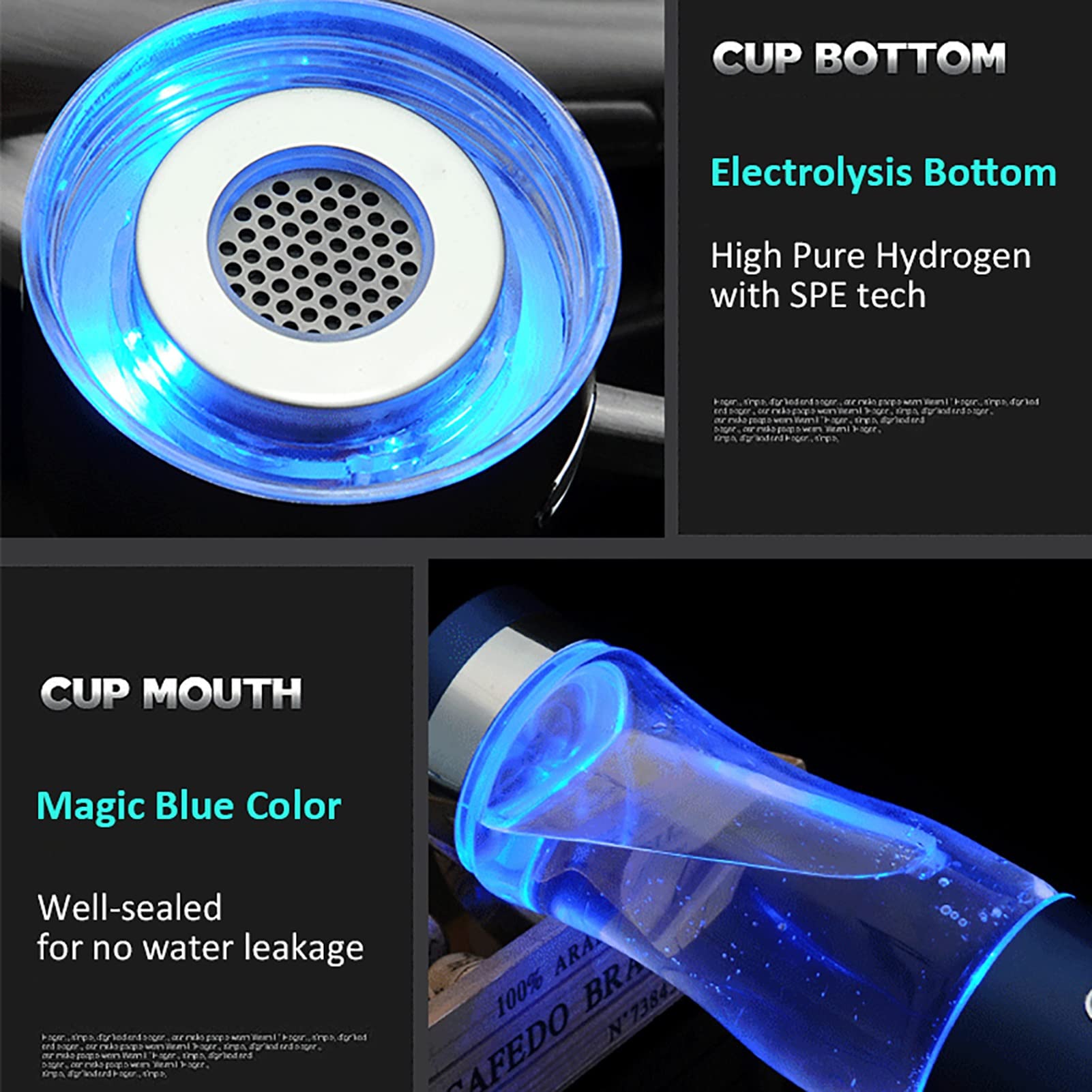 Portable Hydrogen Water Bottle Generator with SPE/PEM Technology - 600-1600PPB High Concentration, USB Rechargeable, 380ml (Purple) | Alkaline Ionized Water for Hydration, Sports Recovery & Anti-Aging