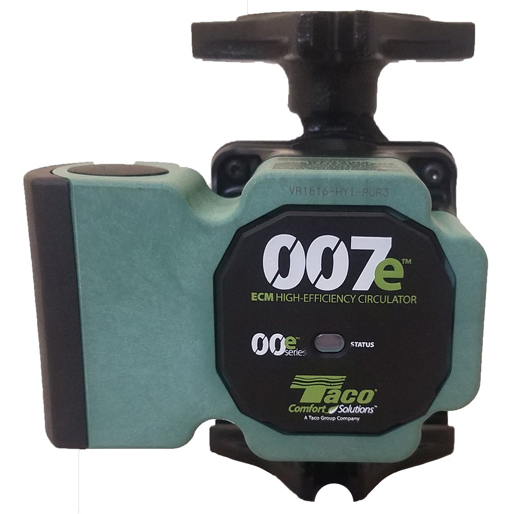 Taco 007e-F4 ECM High Efficiency Circulator Pump - Cast Iron Construction for Hydronic Heating Systems & Hot Water Recirculation