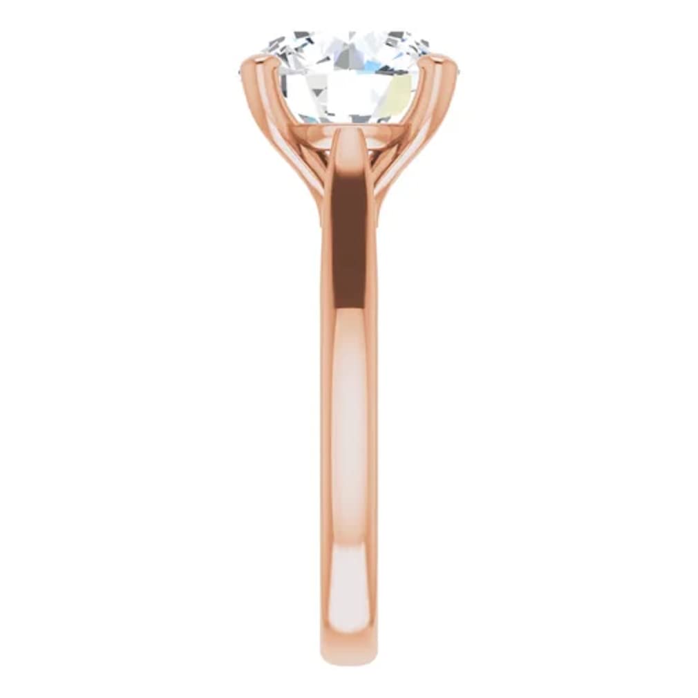 10K Solid Rose Gold Handmade Engagement Ring - 2.0 CT Round Cut Moissanite Diamond Solitaire Wedding Band for Women | Proposal, Anniversary, Valentine's Day Gift for Her