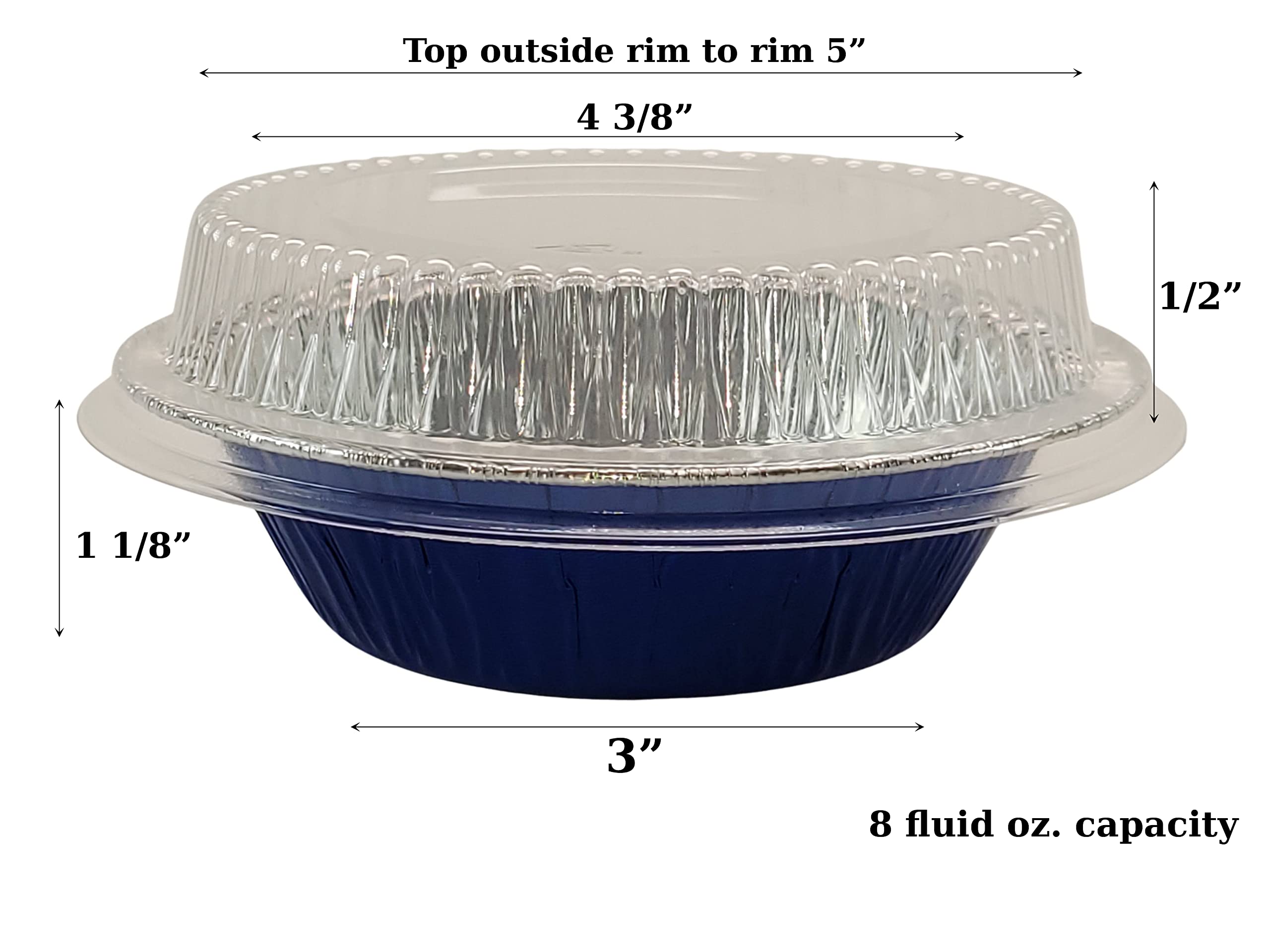 KitchenDance 5 Inch Mini Pie Tins with Lids - Premium Aluminum Pie Pans for Baking Pies, Tarts, Cobblers & Cakes - Reusable & Durable - Perfect for Home Bakers & Professional Chefs (Set of 250, Blue) | Great for Holiday Baking, Potlucks & Dessert Parties