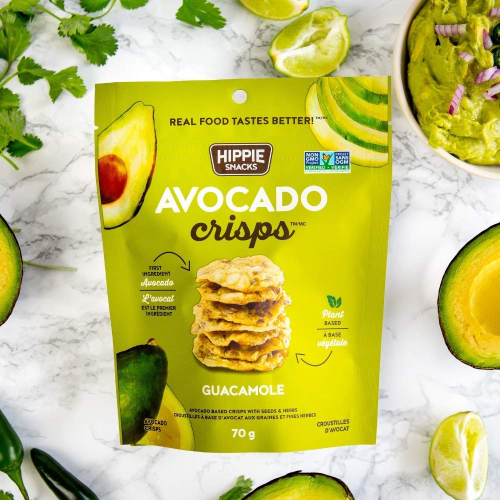 Organic Avocado Crisps Snacks - Guacamole Flavor, 2.5oz (Pack of 6) | Vegan, Gluten-Free, Non-GMO | Perfect for On-the-Go, Office, Hiking & Healthy Snacking