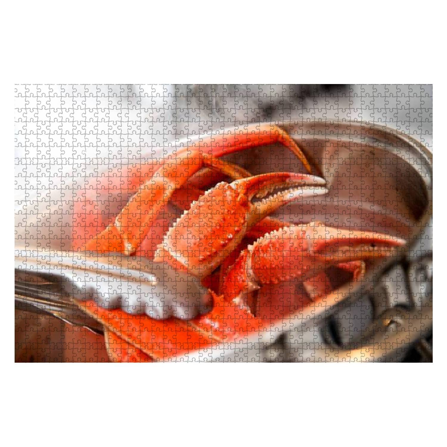 1000-Piece Wooden Jigsaw Puzzle - Cooking Crab Legs Food Theme, Fun & Educational Puzzle Game for Kids & Adults, Stress Relief Toy, Great Gift for Food Lovers & Nursing Home Activities | Perfect for Family Game Night, Classroom Learning & Senior Cognitive Therapy