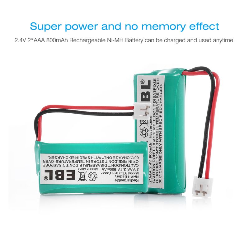 EBL 2.4V 900mAh Rechargeable BT 1011 Cordless Phone Batteries - Long Lasting Power for Panasonic, AT&T, VTech & More - Perfect for Home & Office Use