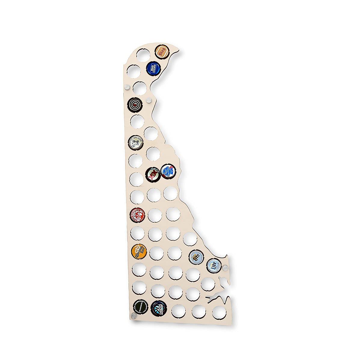 Torched Beer Cap Map - Delaware, USA | Rustic Beer Cap Holder Wall Decor & Cap Catcher | Unique Beer Lover Gifts for Men | Man Cave & Bar Decor Accessories | Perfect for Home Bars, Basement Pubs & Game Rooms
