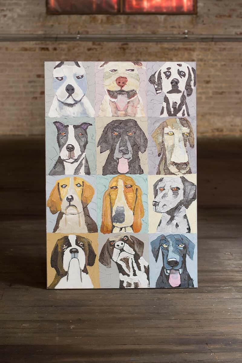 Emotional Dogs Oil Painting - Handmade Canvas Art for Home Decor, Living Room & Bedroom Wall Art - Perfect Gift for Pet Lovers