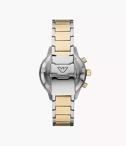 Emporio Armani AR11361 Men's Chronograph Two-Tone Stainless Steel Watch - Luxury Dress & Business Timepiece for Formal Occasions