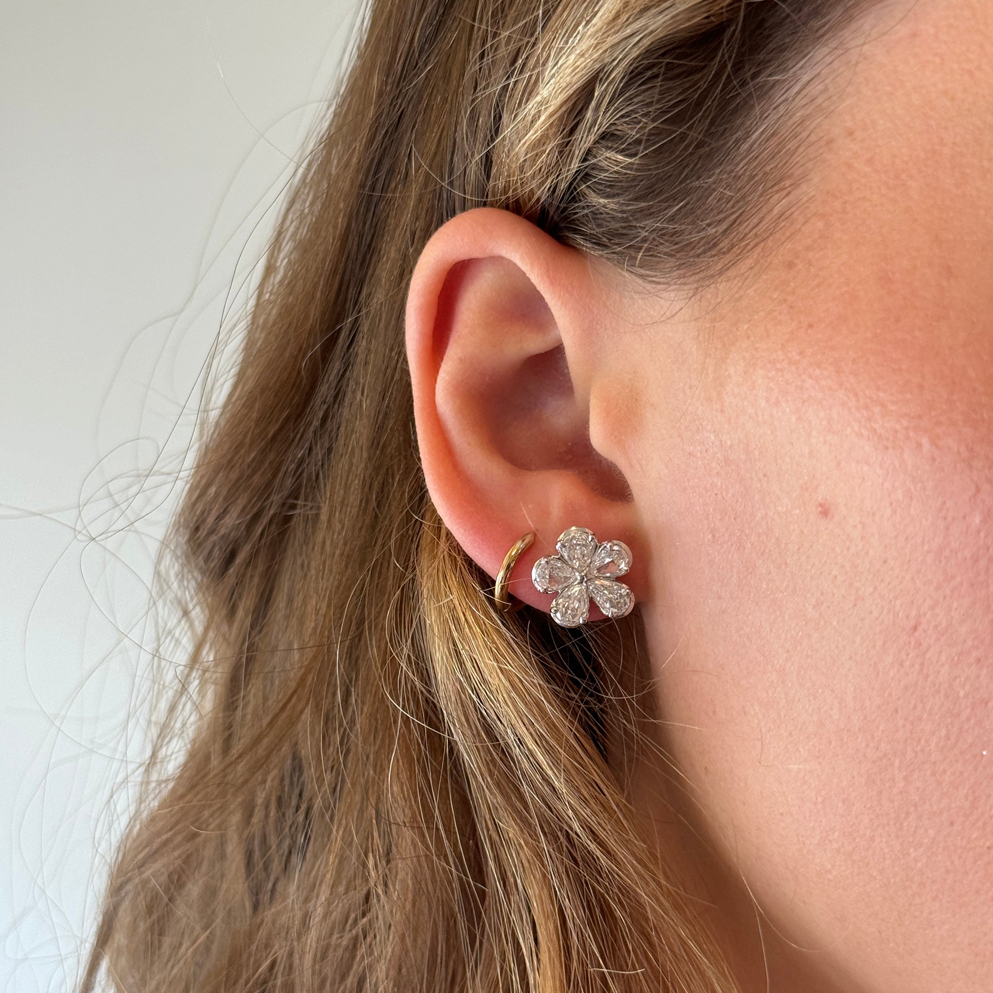 1.88ctw L’Amour Crisscut Pear Diamond Flower Earrings - Elegant Dangle Earrings for Women, Perfect for Weddings, Parties & Special Occasions