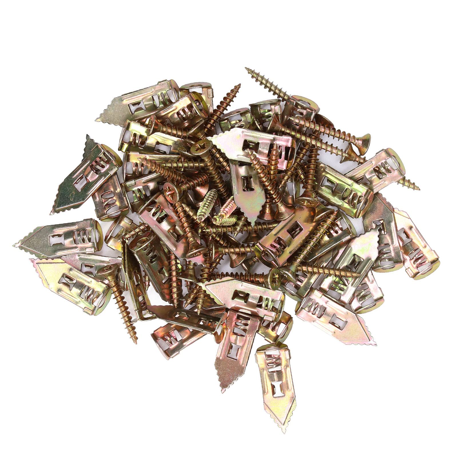 40 Pack Self Drilling Drywall Anchors Screws Set - Heavy Duty Metal Wall Anchors for Picture Frames, Shelves & House Decoration - Easy Knock-in Installation for Secure Hanging