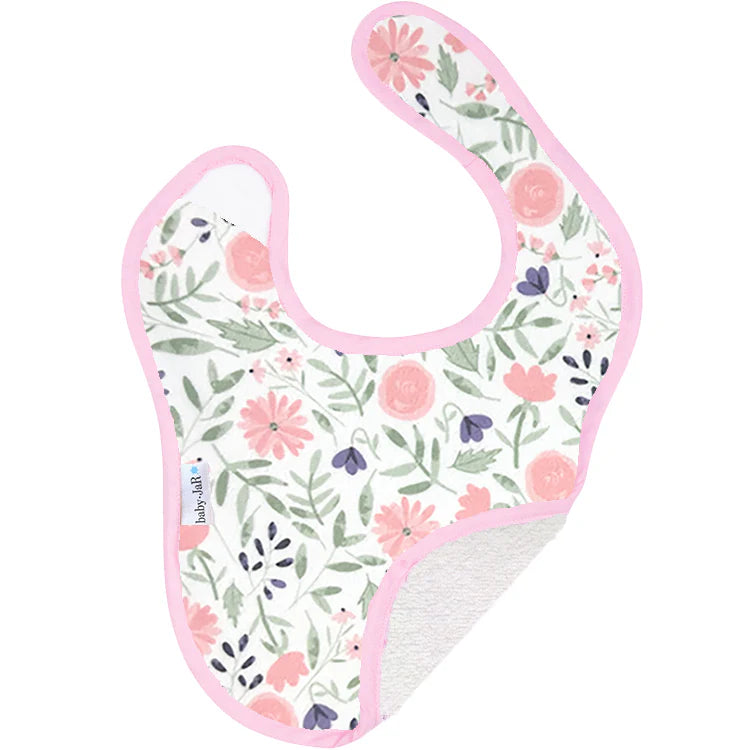 Watercolor Floral Baby Feeding Bib - Soft & Absorbent Drool Bib for Infants & Toddlers - Perfect for Mealtime, Daycare & On-the-Go Feeding