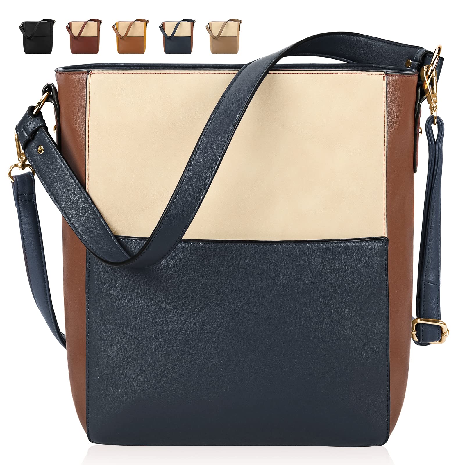 Stylish Large Leather Tote Bag for Women - Fashionable Bucket Purse & Hobo Shoulder Bag for Office, School, Travel & Everyday Use