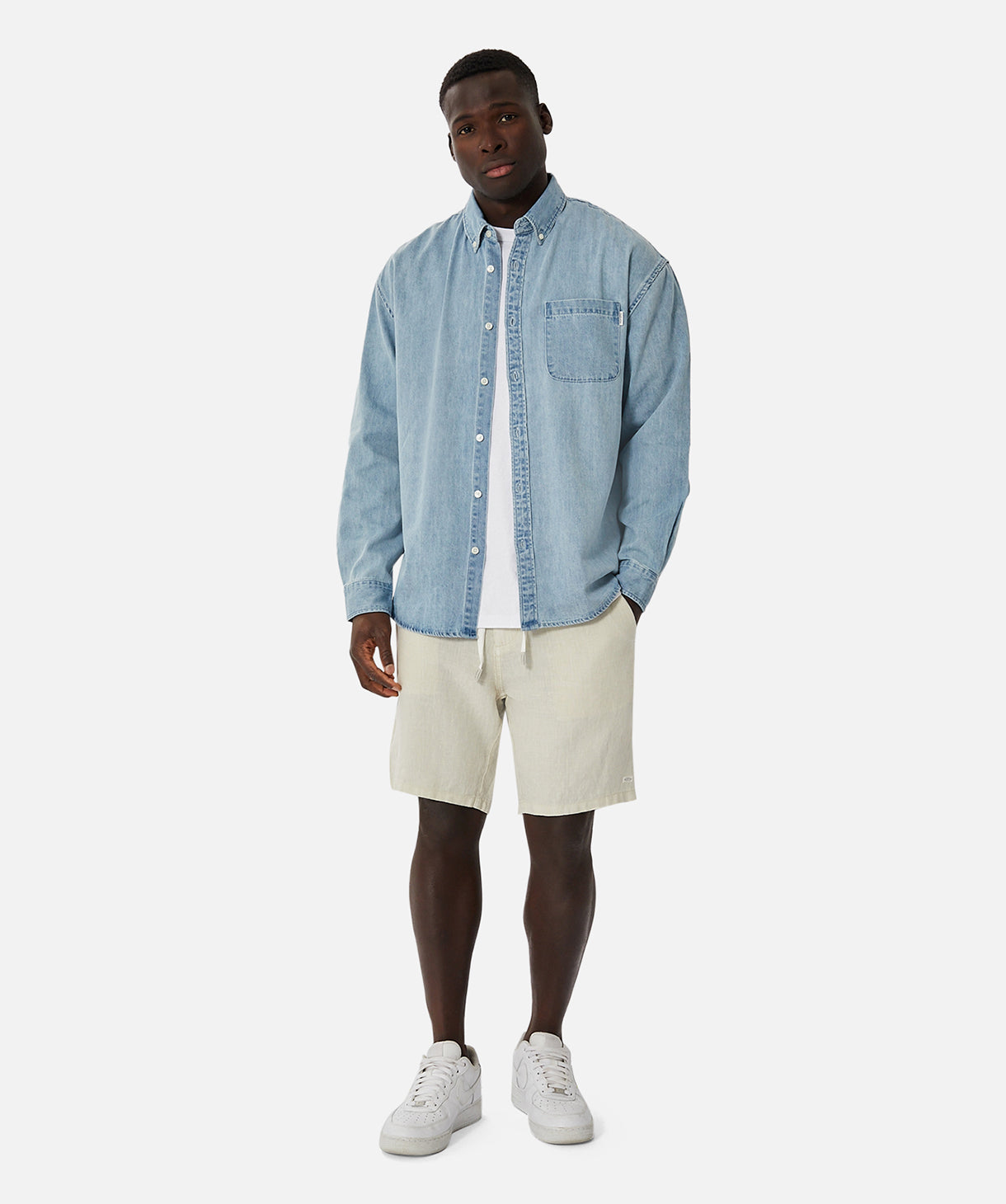 Premium Truman Long Sleeve Shirt - Washed Indigo Denim for Men | Comfortable Casual & Workwear Shirt | Perfect for Office, Outdoors & Everyday Wear