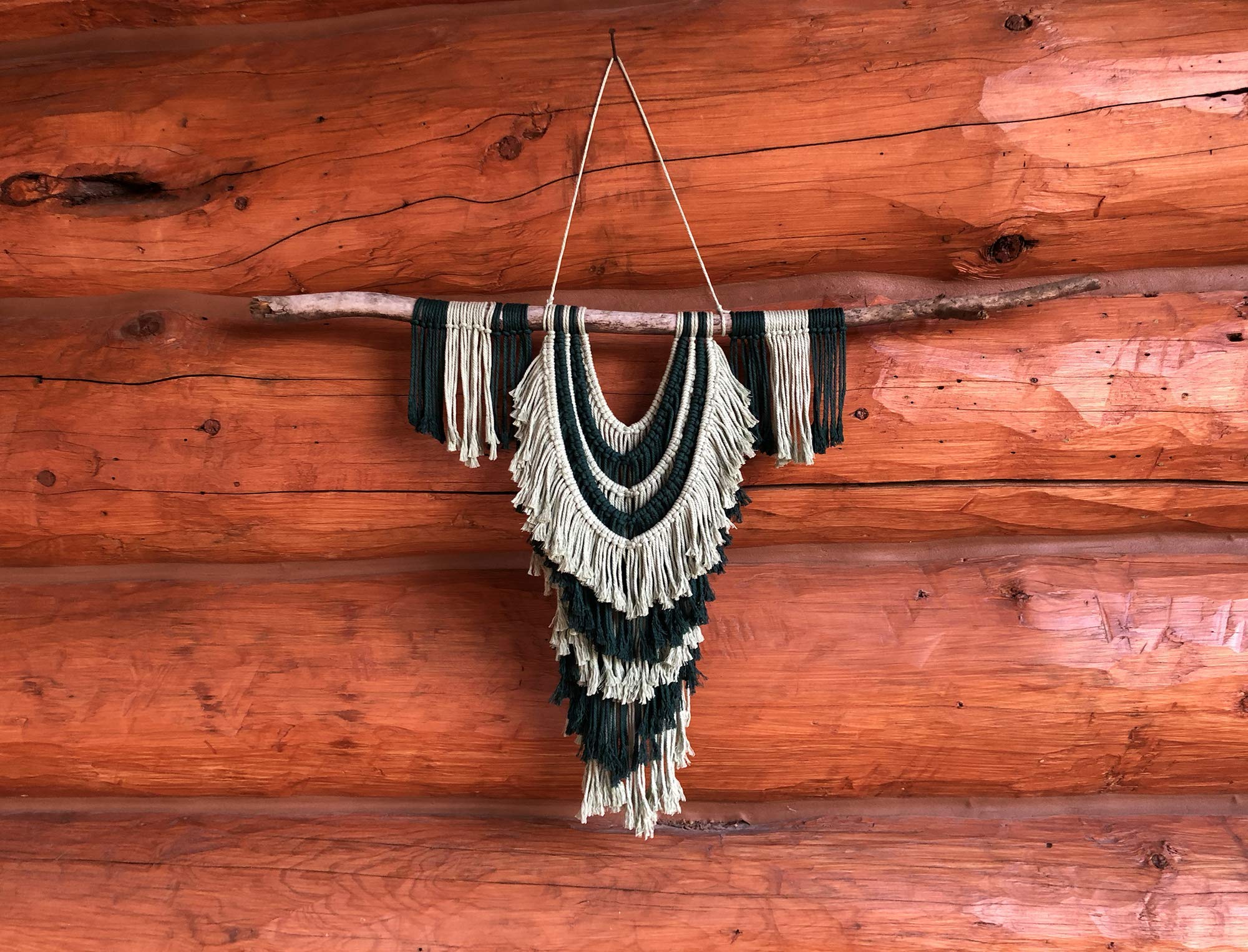 Handmade Blue Macrame Wall Hanging - Boho Home Decor for Nursery, Living Room & Bedroom | Perfect Fall Decor & Christmas Gift Idea | Natural Cotton Fiber Wall Art