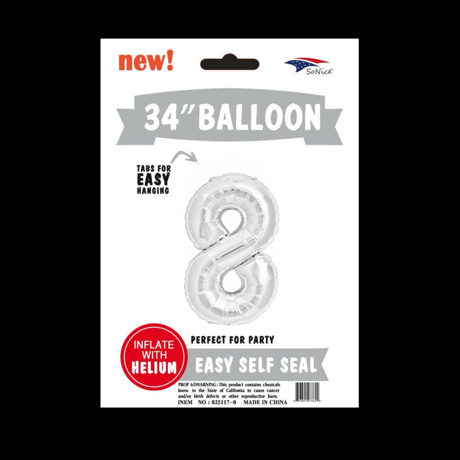 34 Inch Silver Foil Number 8 Balloon for Birthday Party Decorations | Bulk Pack of 1 | Perfect for Anniversary, Graduation & Celebration Events