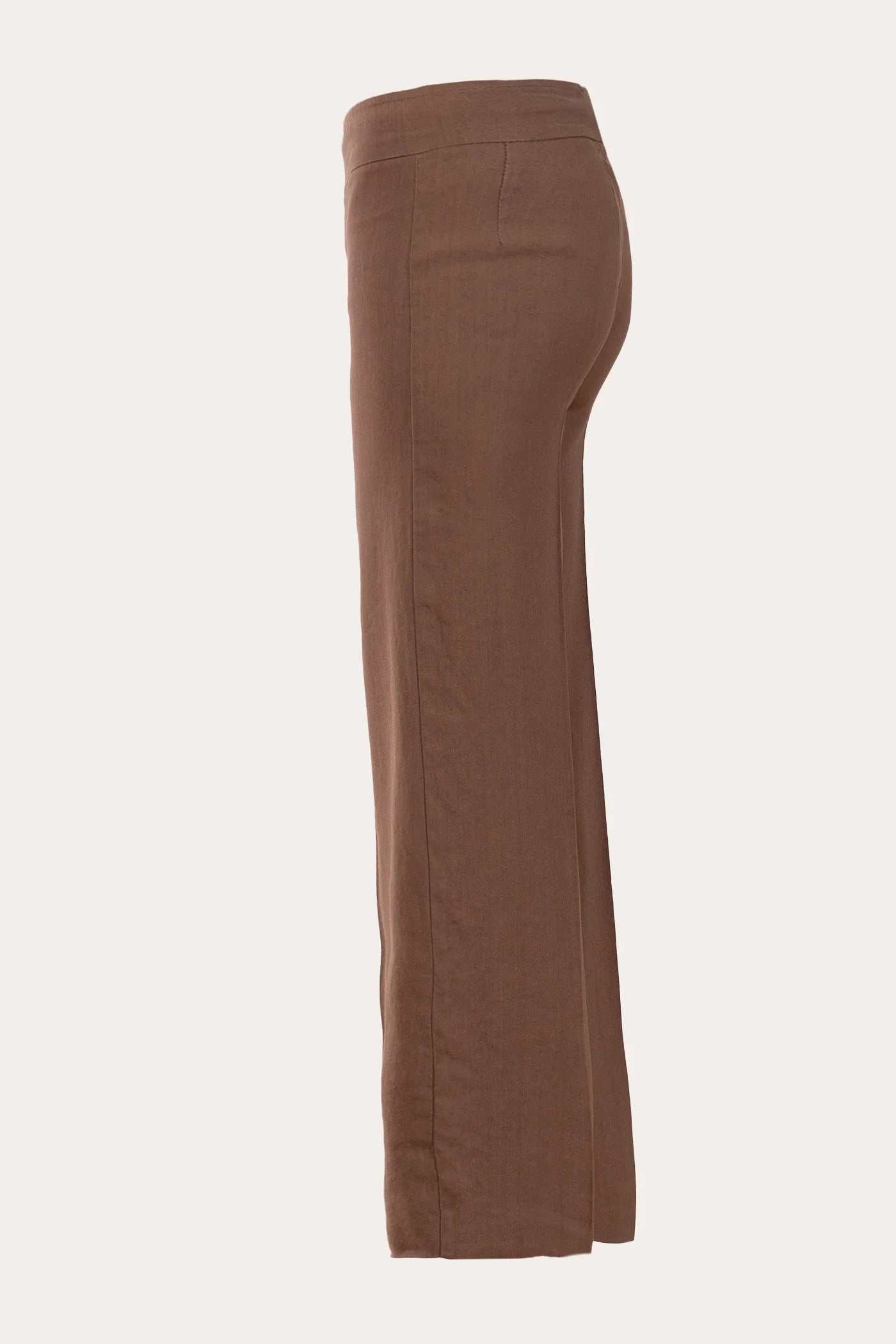 Alex Linen Pants for Women - Comfortable Casual Wide Leg Trousers in Cognac Brown - Perfect for Summer, Beach, and Office Wear