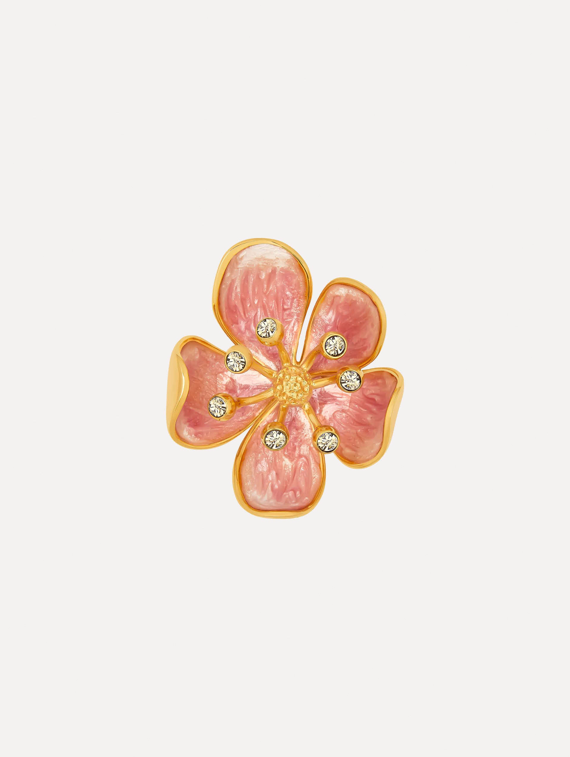 Vintage Cherry Blossom Enamel Brooch Pin - Japanese Floral Design for Women's Blazers, Scarves & Handbags - Elegant Accessory for Spring Outfits, Weddings & Special Occasions