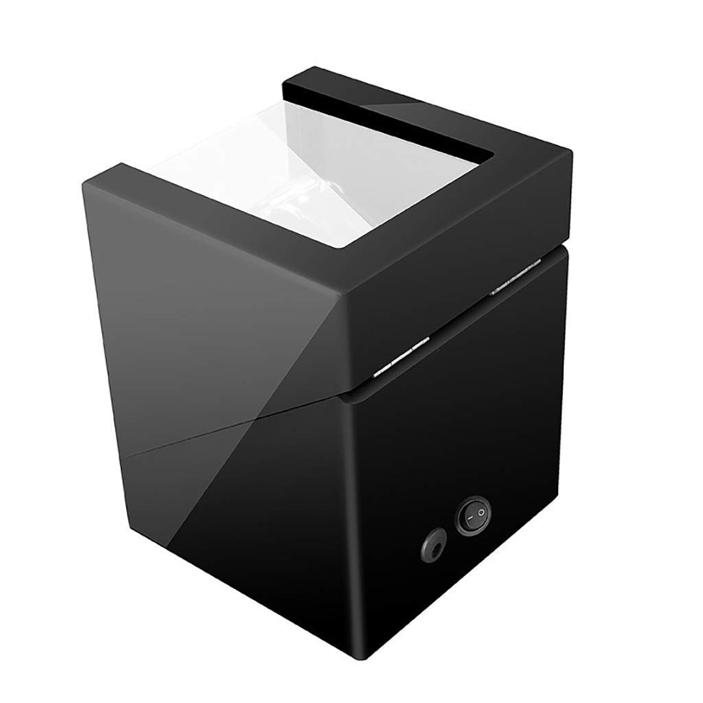 Premium Automatic Single Watch Winder - 100% Handmade Wood Grain & Leather Display Case for Automatic Watches | Perfect for Watch Collectors, Travel & Nightstand Storage | Elegant Coffee Flannel & Black Leather Options