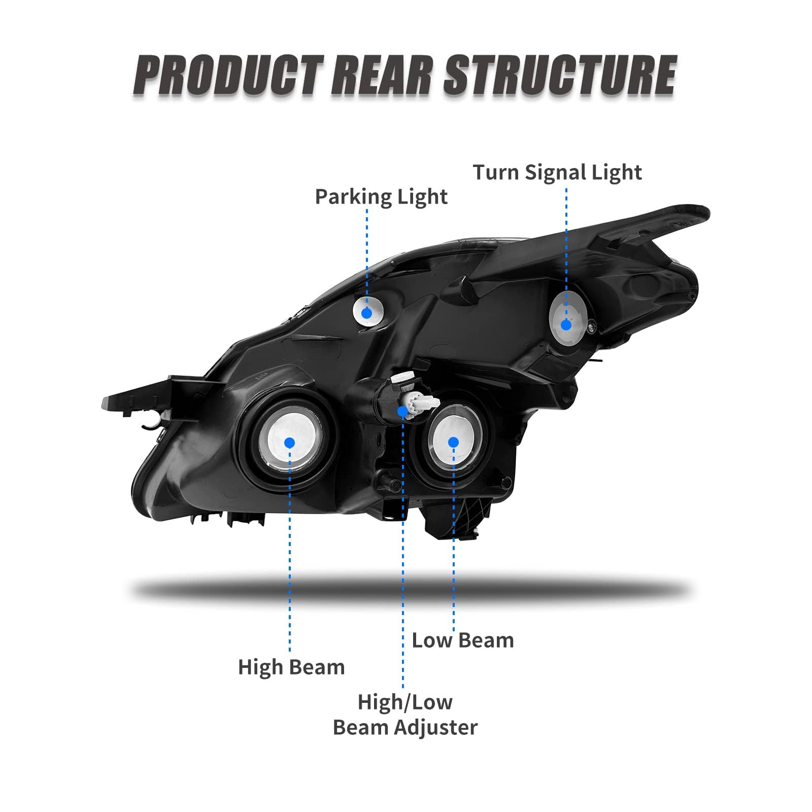 Nissan Altima Headlight Assembly Replacement - Compatible with 2007-2009 4Dr Sedan Models, Halogen Headlights, Clear Lens & Chrome Housing with Amber Reflector (Left & Right Pair) - Perfect for Night Driving and Enhanced Visibility