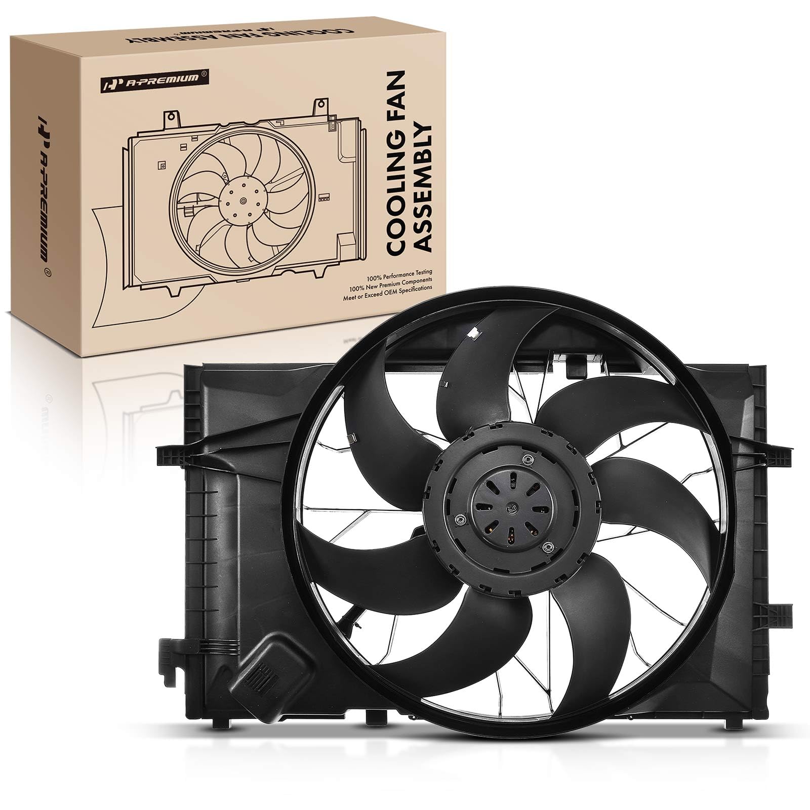 Premium Engine Radiator Cooling Fan Assembly for Mercedes-Benz C230 C240 C280 C320 C350 C55 AMG CLK320 CLK350 CLK500 (2004-2009) - High Performance Cooling System Replacement Part for Smooth Driving & Engine Protection