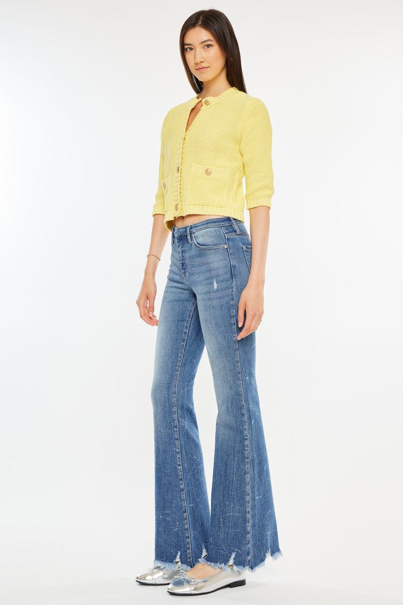 Jennie Medium Rise Wide Leg Jeans for Women - Trendy High Waist Flared Denim Pants - Perfect for Casual Outfits, Street Style & Everyday Wear