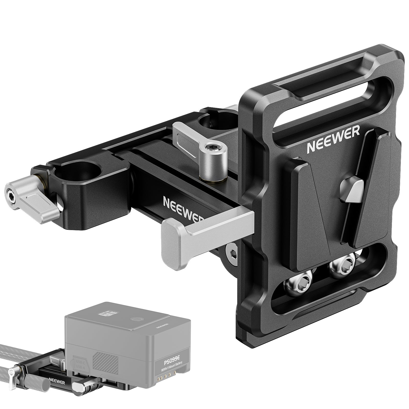 NEEWER PS007 V Mount V Lock Battery Plate for Camera & Video Equipment - Compatible with DSLR, Mirrorless, and Cinema Cameras - Perfect for On-the-Go Filmmaking and Photography