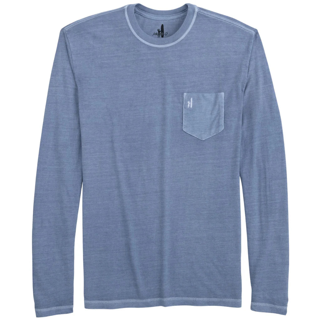 Brennan 2.0 Long Sleeve T-Shirt for Men - Soft Cotton Navy Blue Crewneck Shirt - Casual Wear & Layering Essential