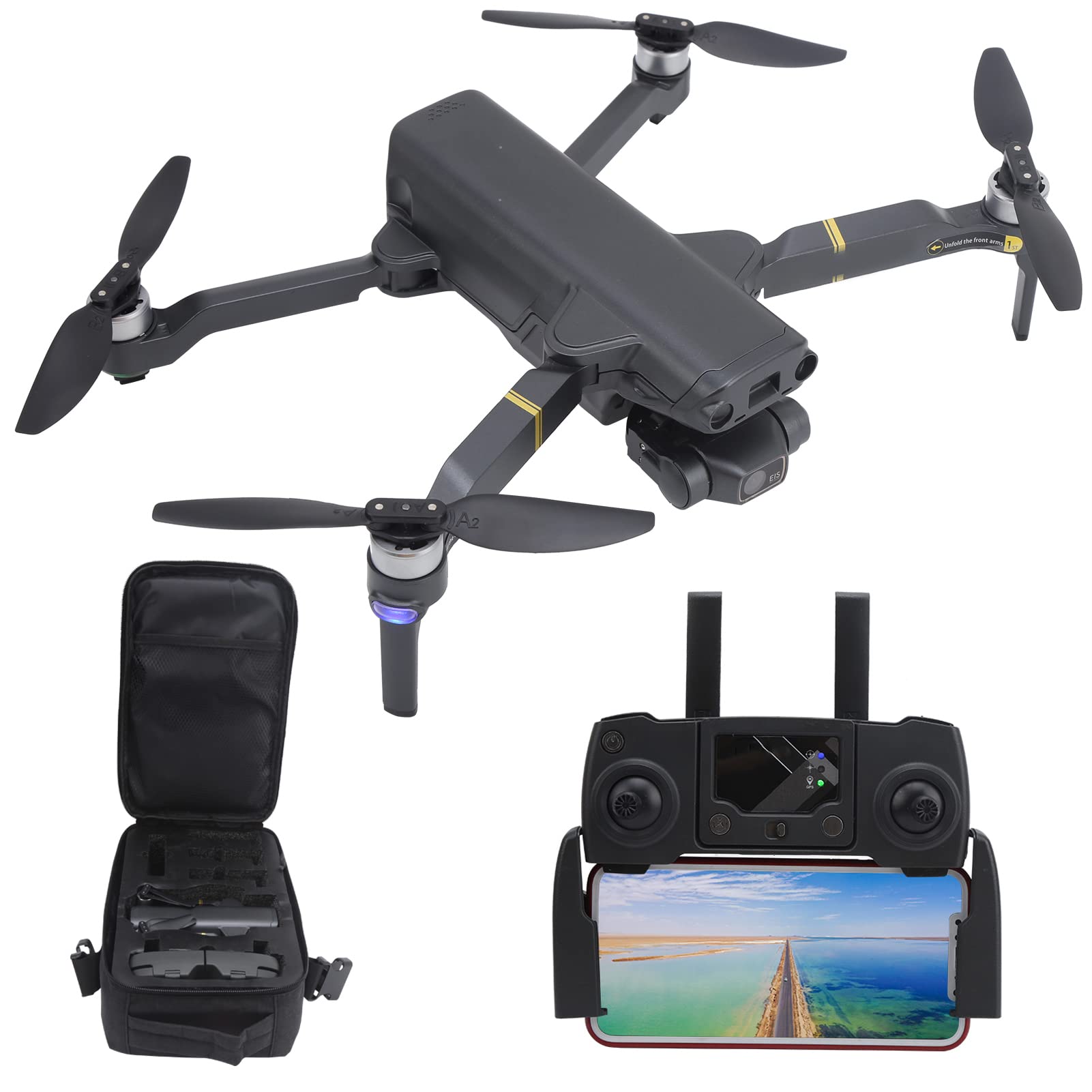 Mini Drone with Dual Camera, Foldable GPS Drone with Optical Flow Positioning & Brushless Motors for Adults - Perfect for Outdoor Aerial Photography, Travel Adventures & Kids Gifts