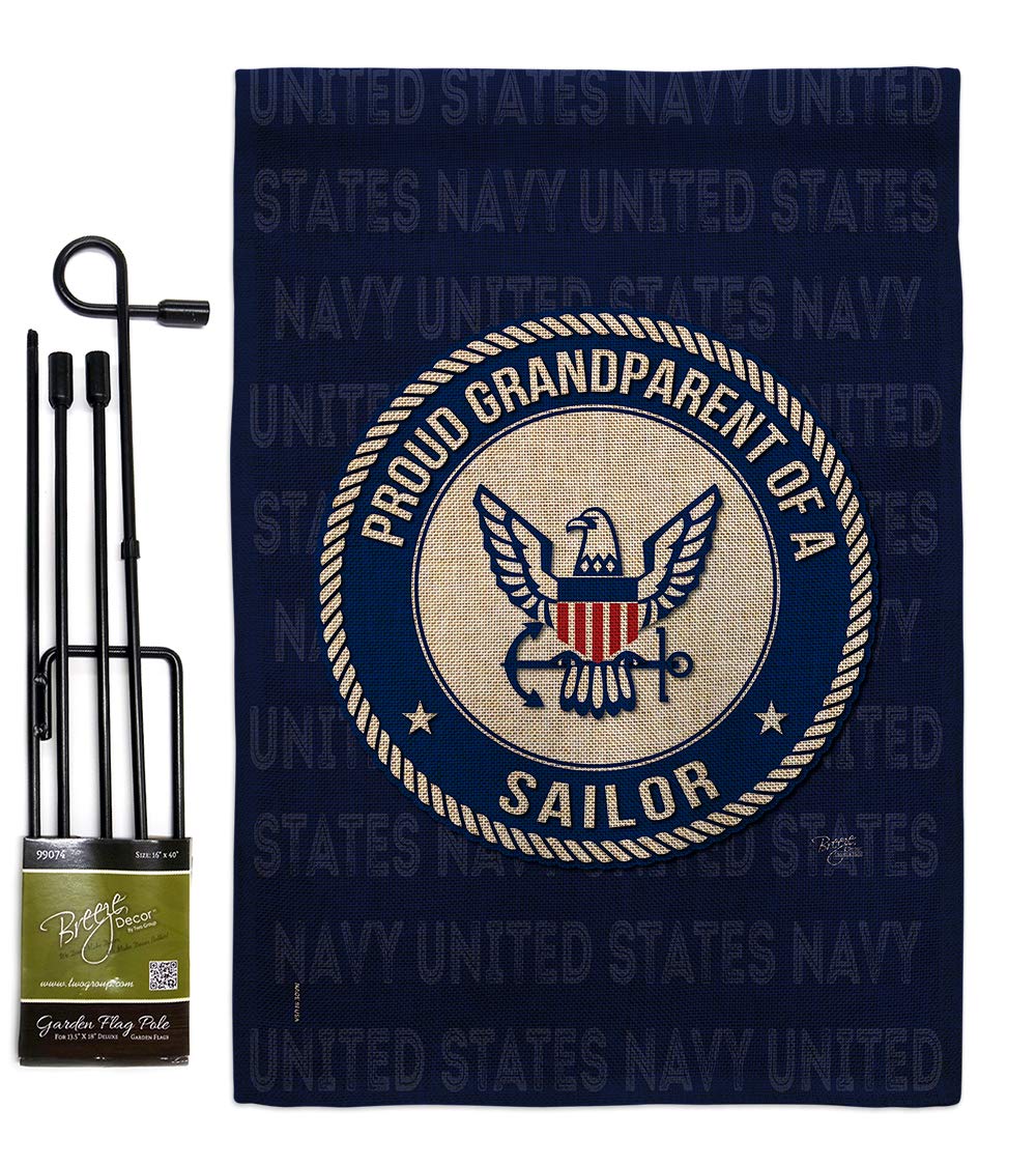 US Navy Seabee Garden Flag Set - Double-Sided 13x18.5in - Perfect for Veteran Yard Decor