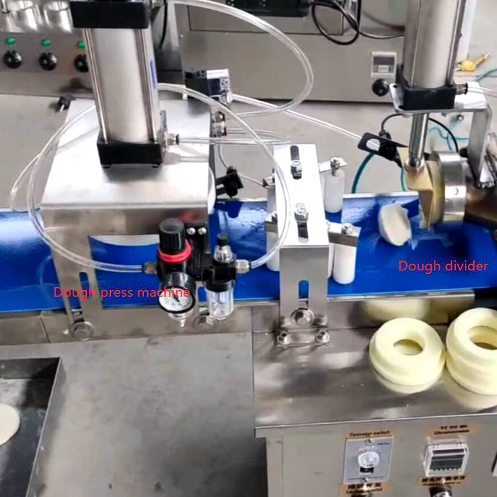 Commercial Pastry Press Machine - Automatic Dough Divider & Pizza Dough Maker - Electric & Pneumatic Drive - Quantitative Dough Sheeter for Bakeries, Pizzerias & Commercial Kitchens