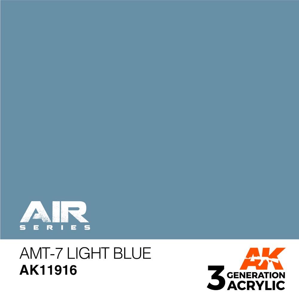 AK Interactive AK11916 Air Series AMT-7 Light Blue Acrylic Paint - 17ml Bottle - 3rd Generation Formula for Scale Models & Miniatures - Perfect for Airbrushing, Hobby Painting & DIY Crafts