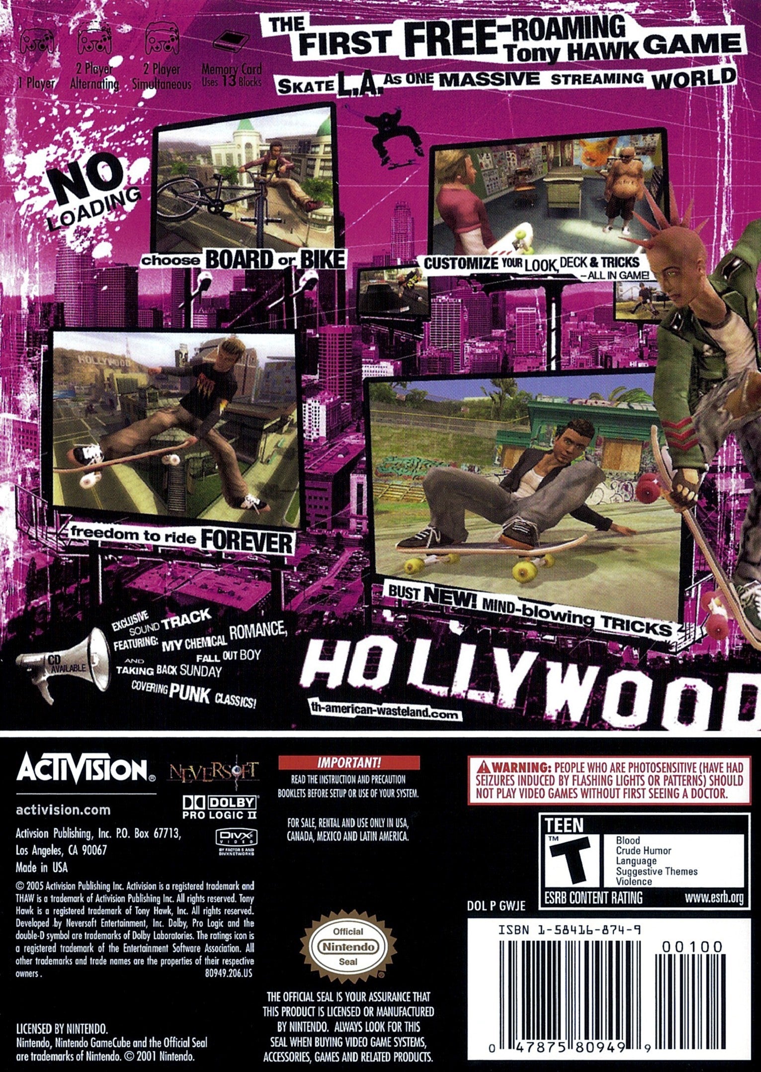 Tony Hawk's American Wasteland - Skateboarding Video Game for Xbox & PlayStation | Open World Action, Customizable Characters & Epic Tricks | Perfect for Gamers & Skateboarding Fans